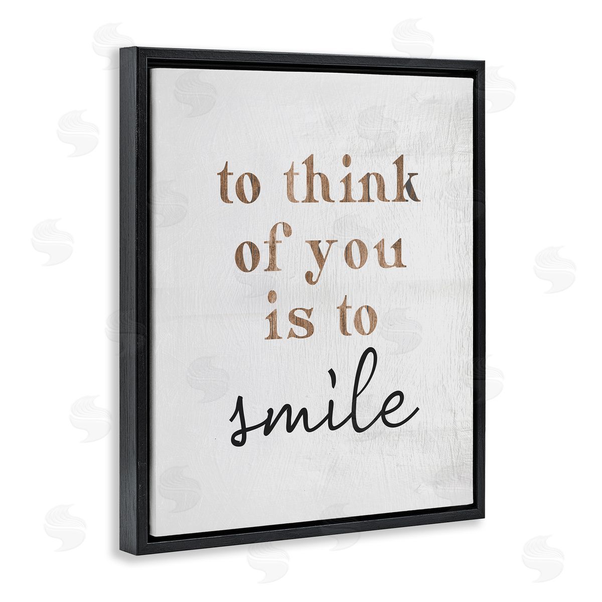 Stupell Studio Romantic Smile Quote Pretty Glam Detail Typography  Black Floating Frame Canvas Wall Art Print