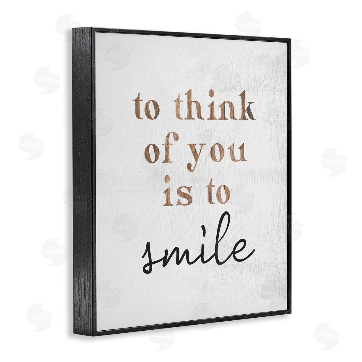 Stupell Studio Romantic Smile Quote Pretty Glam Detail Typography  Black Framed Giclee Wall Art Print