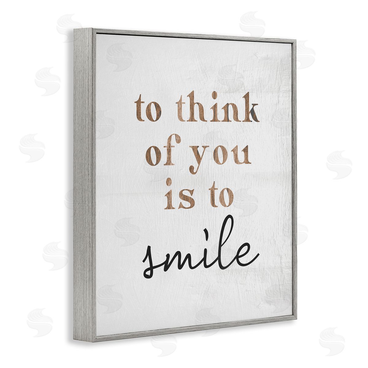 Stupell Studio Romantic Smile Quote Pretty Glam Detail Typography  Gray Framed Giclee Wall Art Print