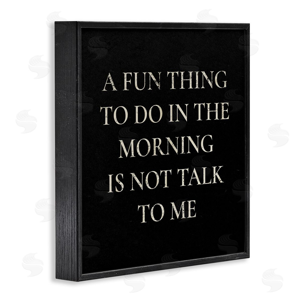 Stupell Studio Don't Talk To Me Silly Morning Quote Humor  Black Framed Glicee Wall Art Print
