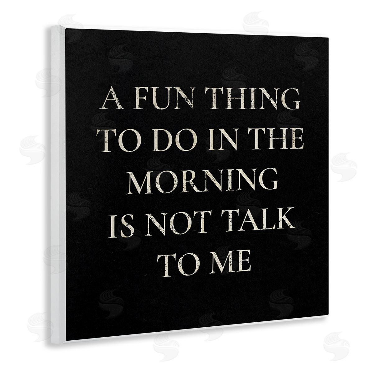 Stupell Studio Don't Talk To Me Silly Morning Quote Humor  Wooden Wall Plaque Art Print