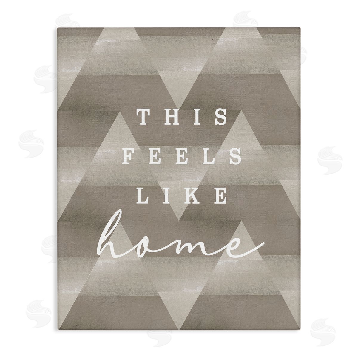 Stupell Studio This Feels Like Home Mountain Pattern Typography  Stretched Canvas Wall Art Print