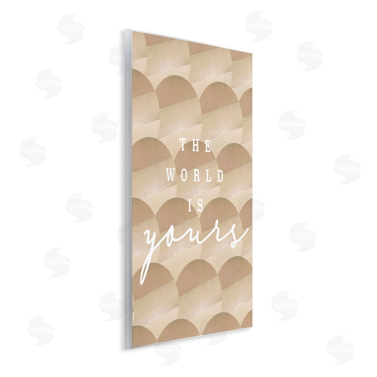 Stupell Studio World Is Yours Phrase Geometric Circle Pattern  Wall Plaque Art Print