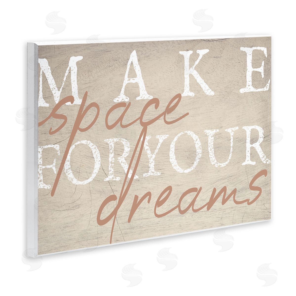 Stupell Studio Make Space For Dreams Weathered Grainy Pattern Quote  Wall Plaque Art Print