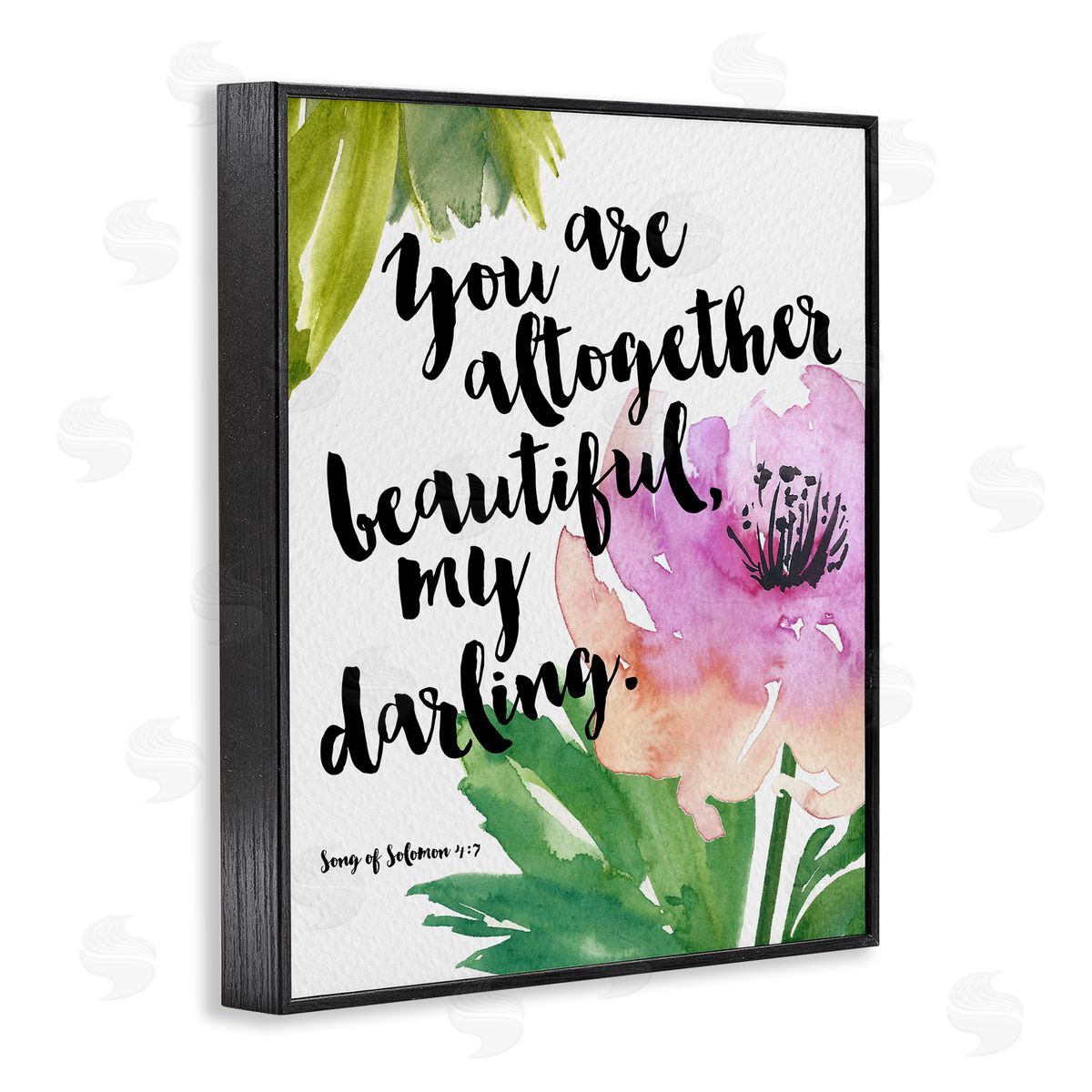 Amy Brinkman You Are Altogether Beautiful Spiritual Calligraphy Quote Black Framed Giclee Wall Art Print