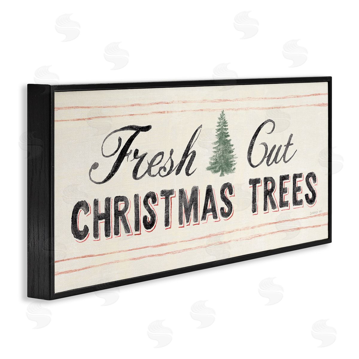Fresh Cut Christmas Trees Vintage Black Frame Print Wall Art, Home Decor by Danhui Nai