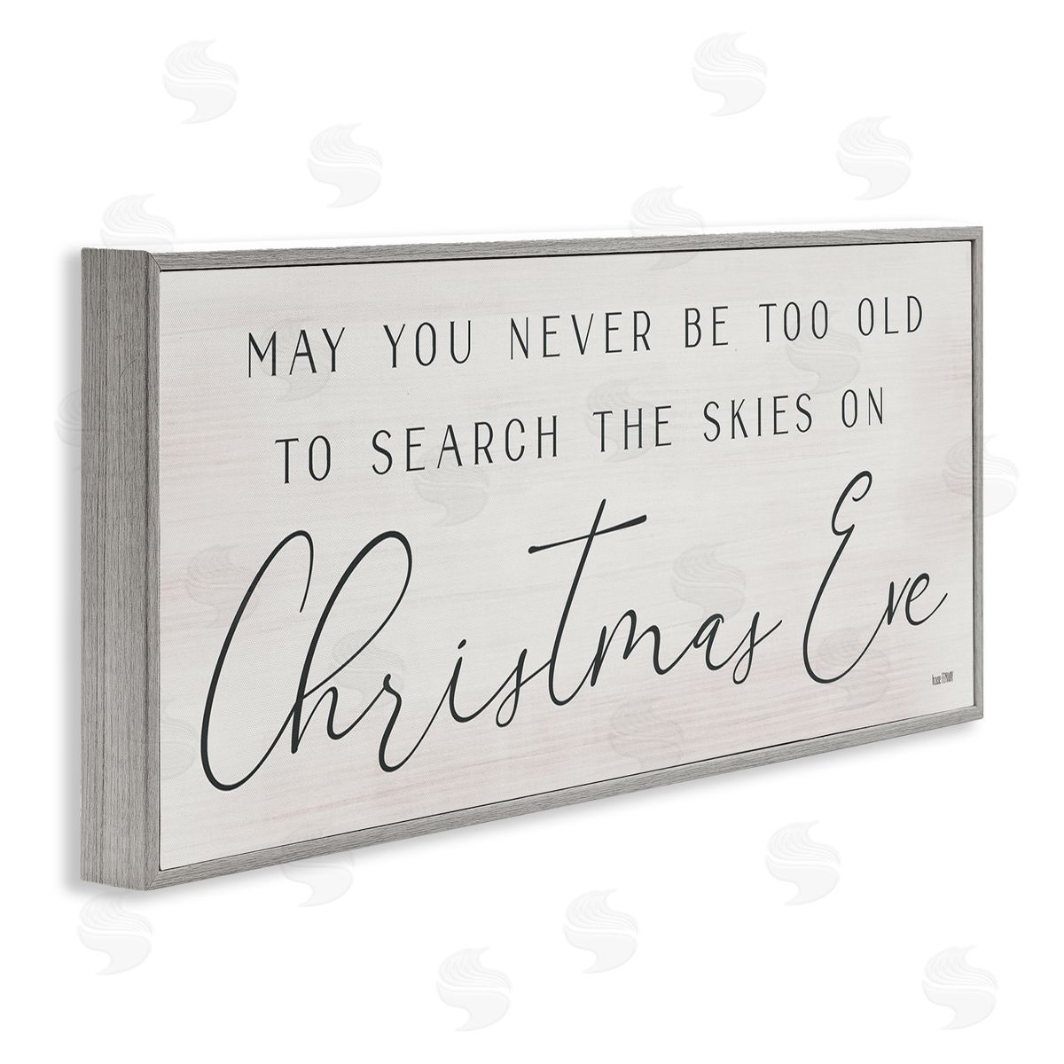 Inspiring Christmas Eve Sentiment Grey Frame Print Wall Art, Home Decor by Lux + Me Designs