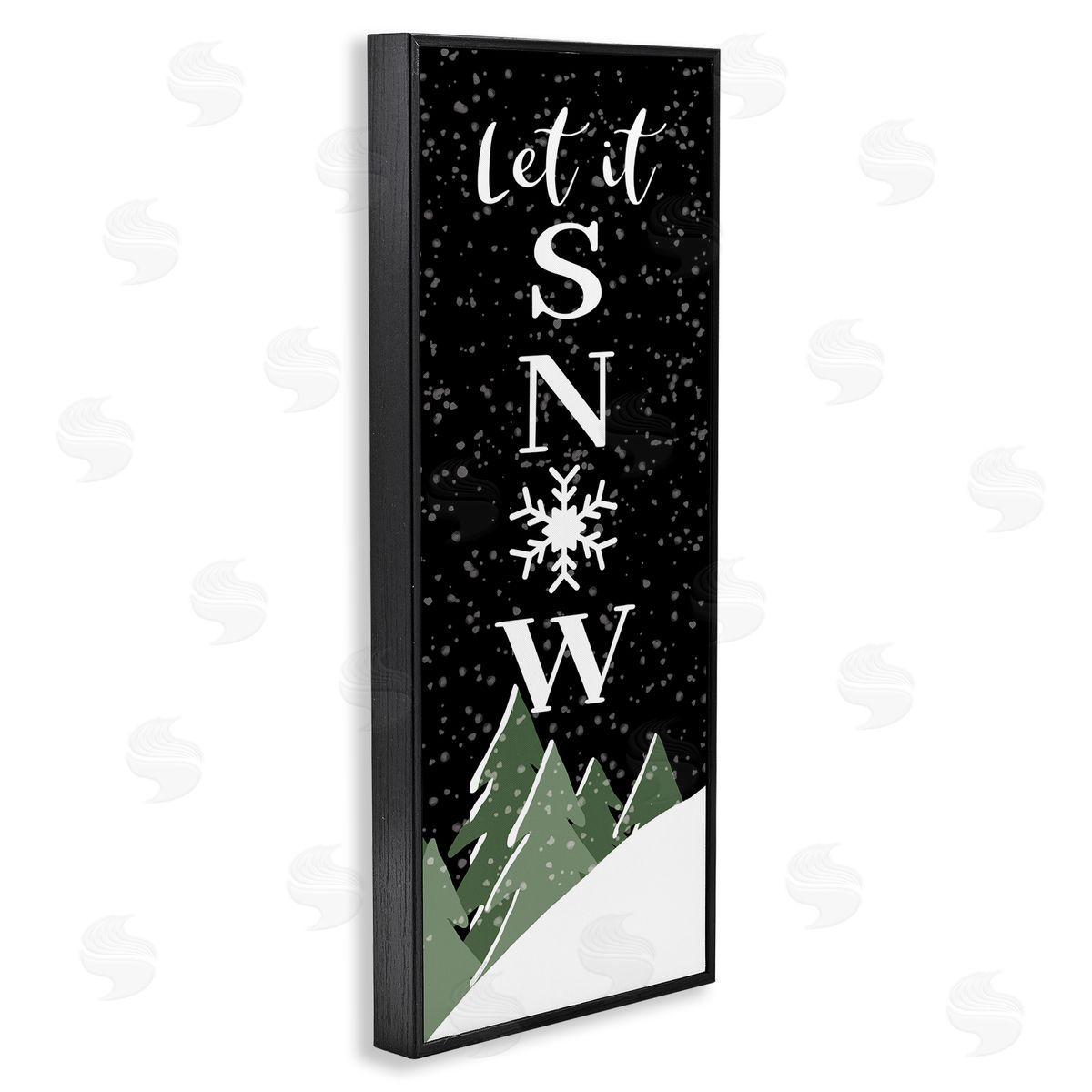 Let It Snow Winter Scene Black Frame Print Wall Art, Home Decor by Susan Ball