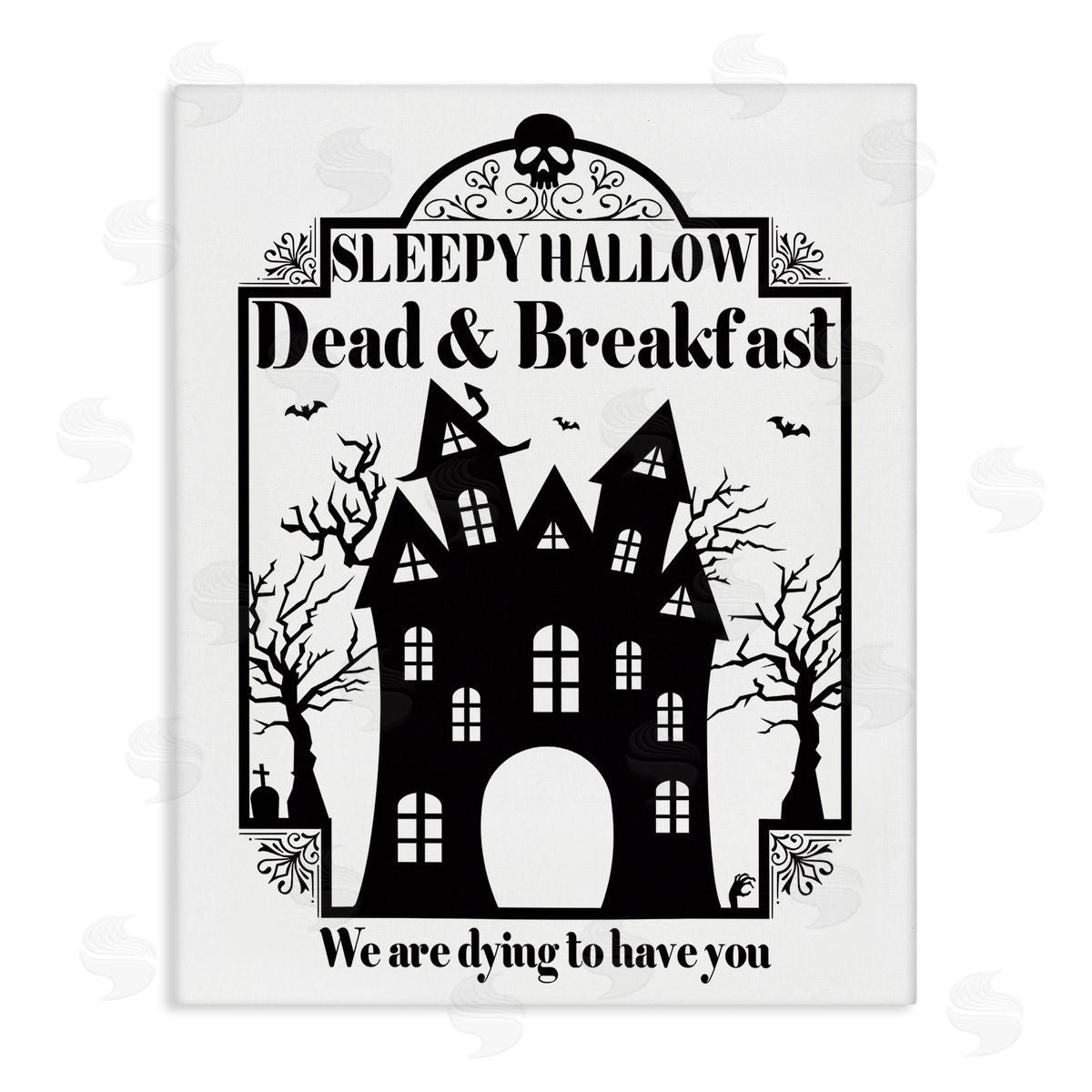 stupell industries Lettered and Lined | Dead & Breakfast Spooky Sign Wall Art