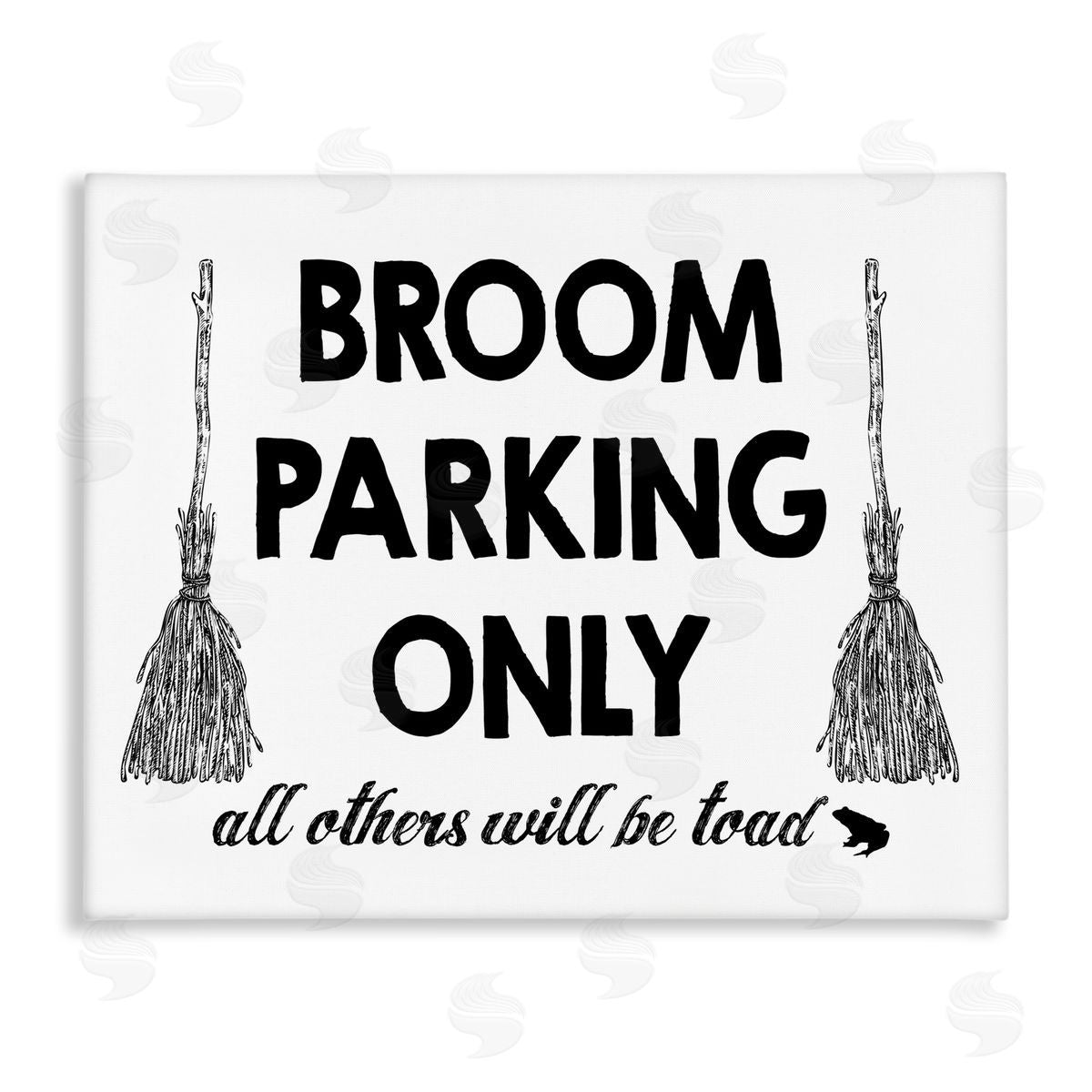 stupell industries Lettered and Lined | Broom Parking Witty Halloween Wall Art