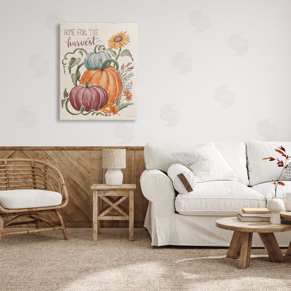 Janelle Penner Home For Harvest Cozy Autumnal Plants Botanical Flowers Canvas Wall Art Print in Room