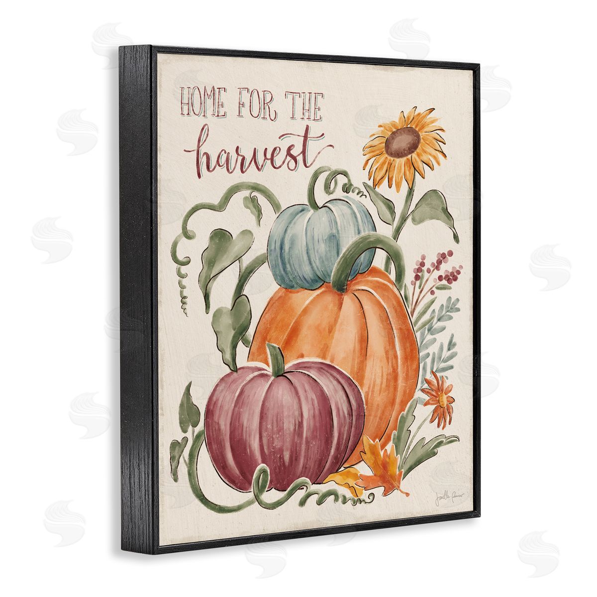 Janelle Penner Home For Harvest Cozy Autumnal Plants Botanical Flowers Black Framed Giclee Wall Art Print