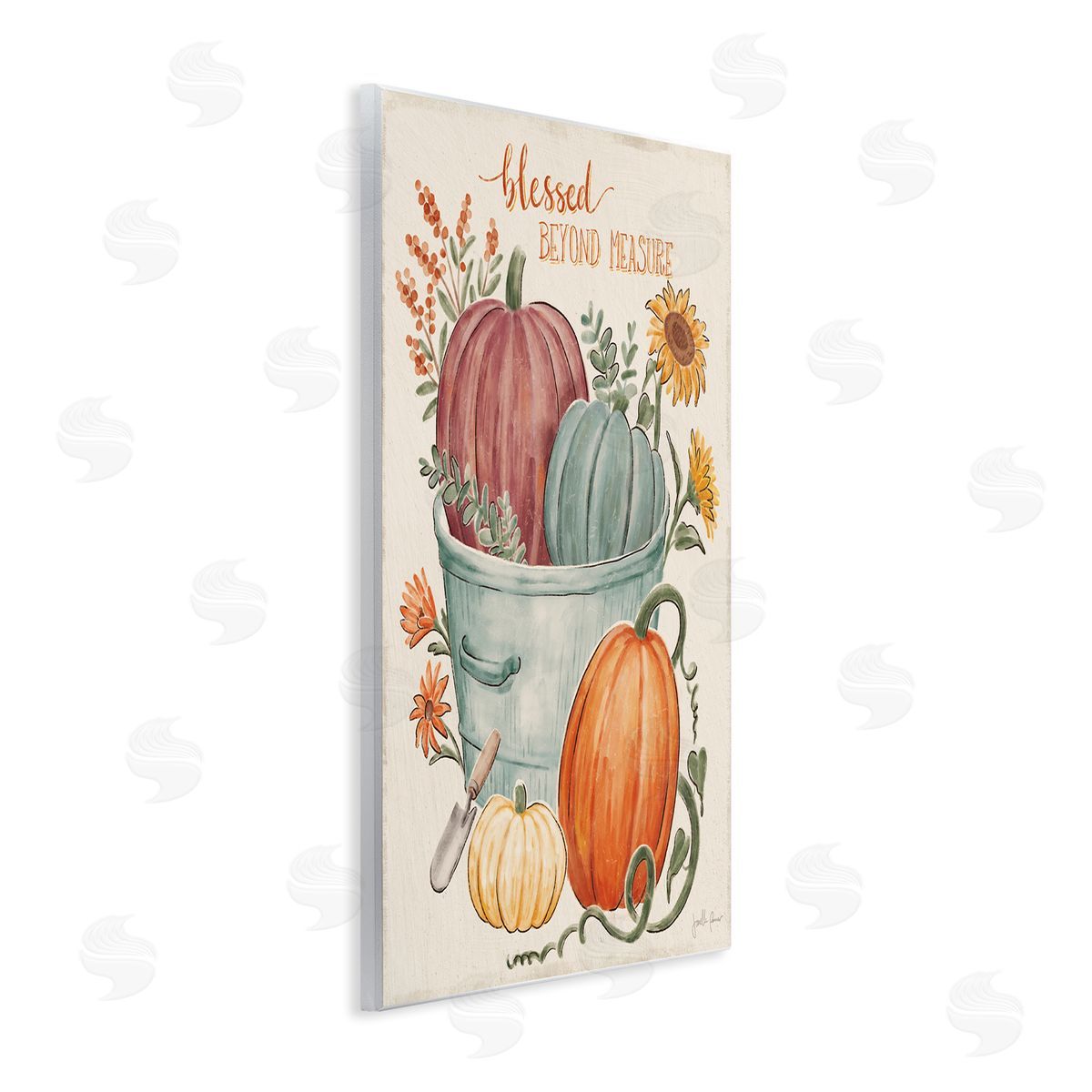 Janelle Penner Blessed Beyond Measure Pumpkin Plants Fall Harvest  Wall Plaque Art Print
