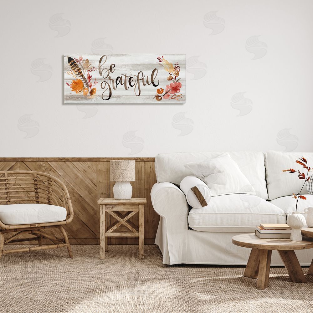 Jennifer Paxton Parker Be Grateful Boho Calligraphy Rustic Autumn Flowers