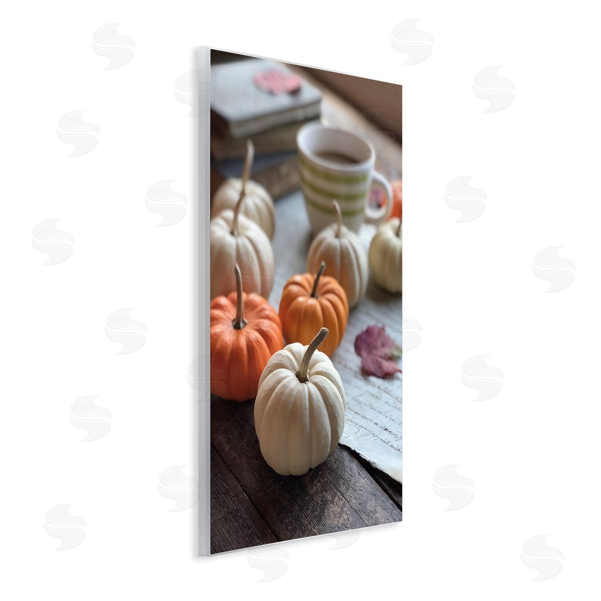 Claire Brocato Cozy Pumpkins Scattered Leaves Coffee Mug Photography  Wall Plaque Art Print