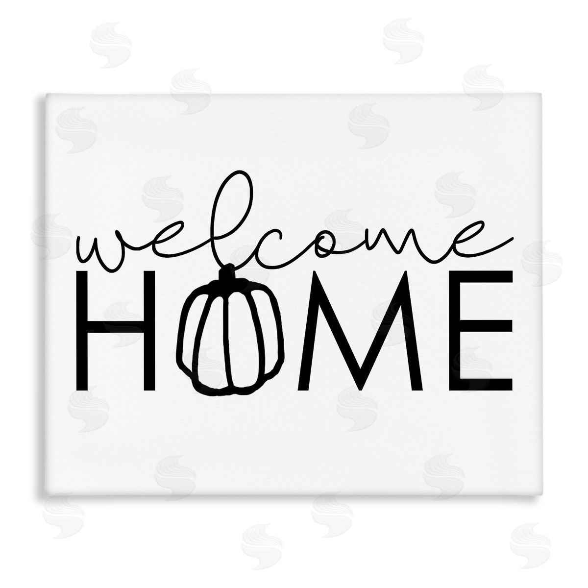 Dogwood Portfolio Welcome Home Autumn Typography Phrase Pumpkin Stretched Canvas Wall Art Print