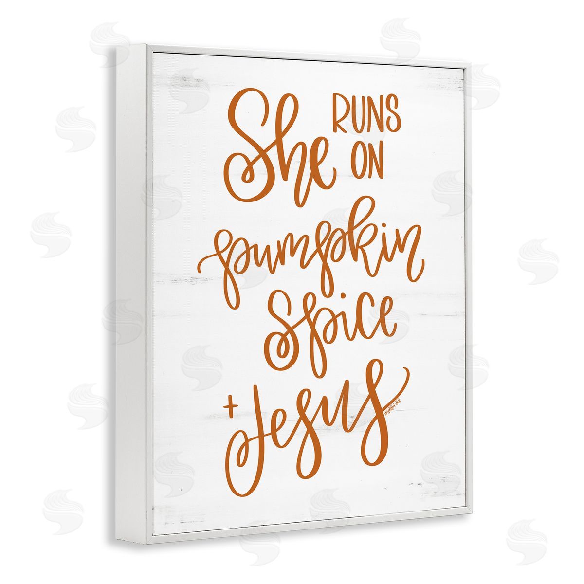 Imperfect Dust Pumpkin Spice & Jesus Endearing Fall Typography Script  White Framed Giclee Wall Art Print