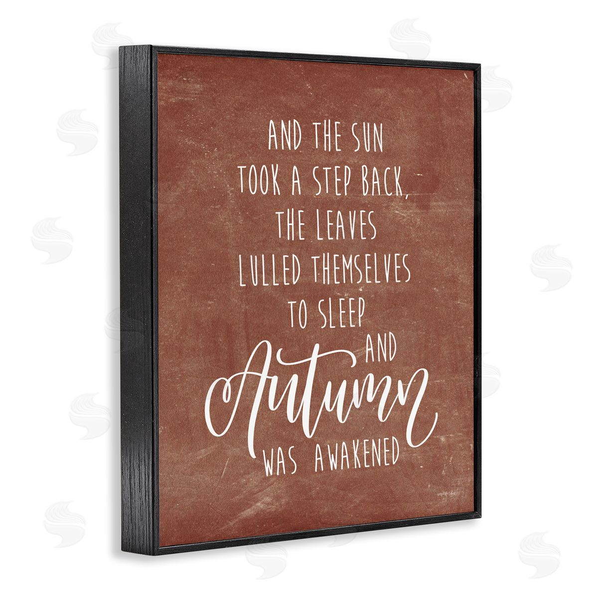 Imperfect Dust Idyllic Autumn Calligraphy Phrase Brown Rustic  Black Framed Giclee Wall Art Print