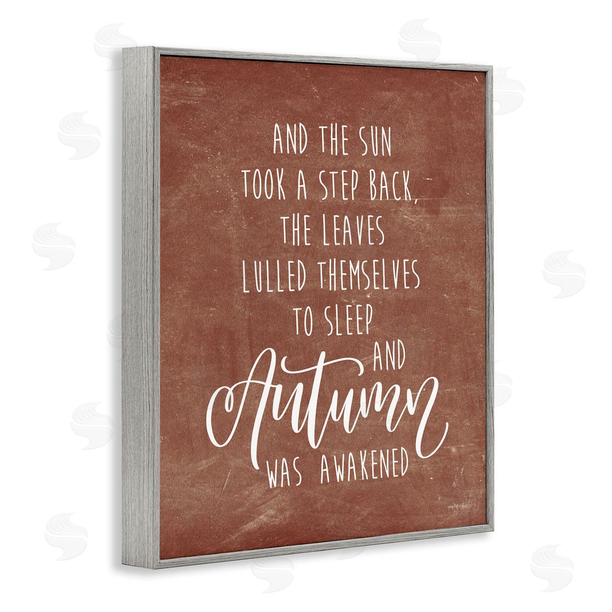 Imperfect Dust Idyllic Autumn Calligraphy Phrase Brown Rustic  Gray Framed Giclee Wall Art Print