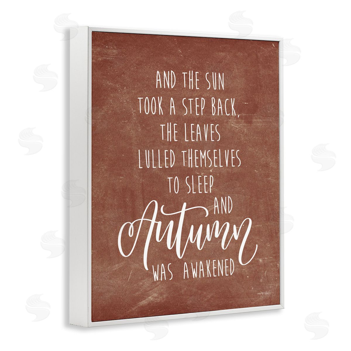 Imperfect Dust Idyllic Autumn Calligraphy Phrase Brown Rustic  White Framed Giclee Wall Art Print