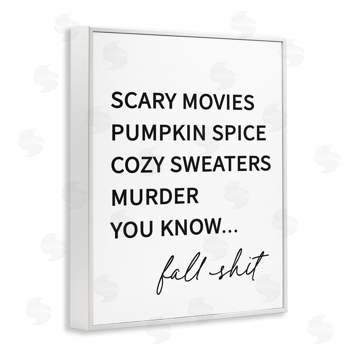 Lettered and Lined Fall Sh** Humorous Seasonal Autumn Typography List  White Framed Giclee Wall Art Print