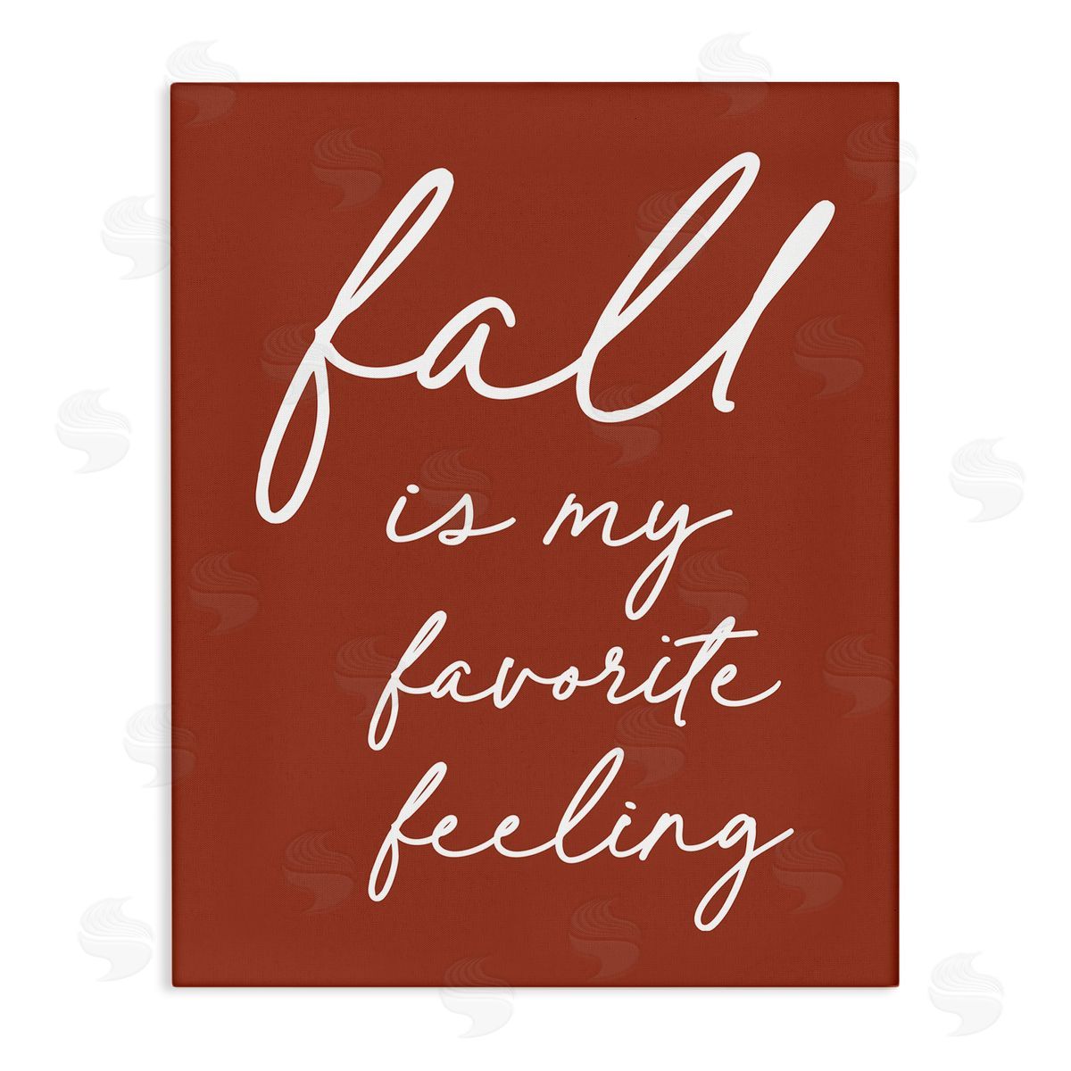 Lettered and Lined Fall Favorite Feeling Seasonal Autumn Calligraphy Phrase Stretched Canvas Wall Art Print