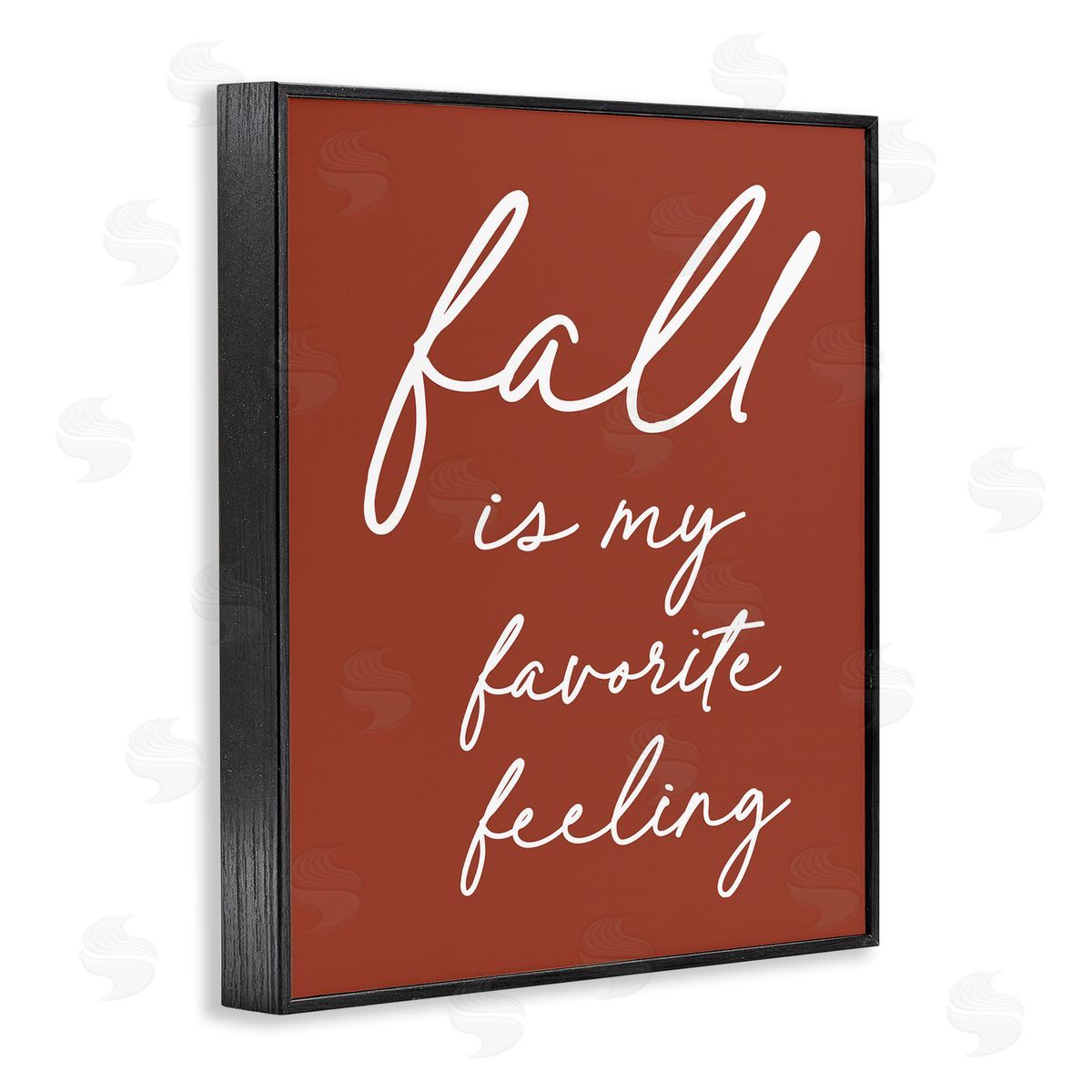 Lettered and Lined Fall Favorite Feeling Seasonal Autumn Calligraphy Phrase Black Framed Giclee Wall Art Print
