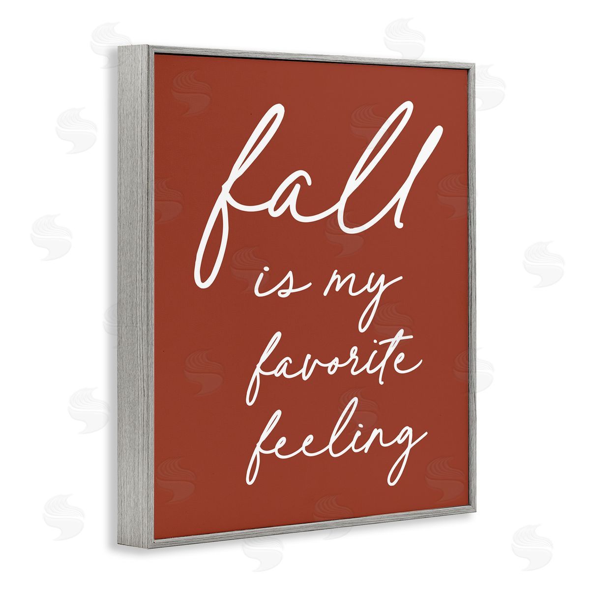 Lettered and Lined Fall Favorite Feeling Seasonal Autumn Calligraphy Phrase Gray Framed Giclee Wall Art Print