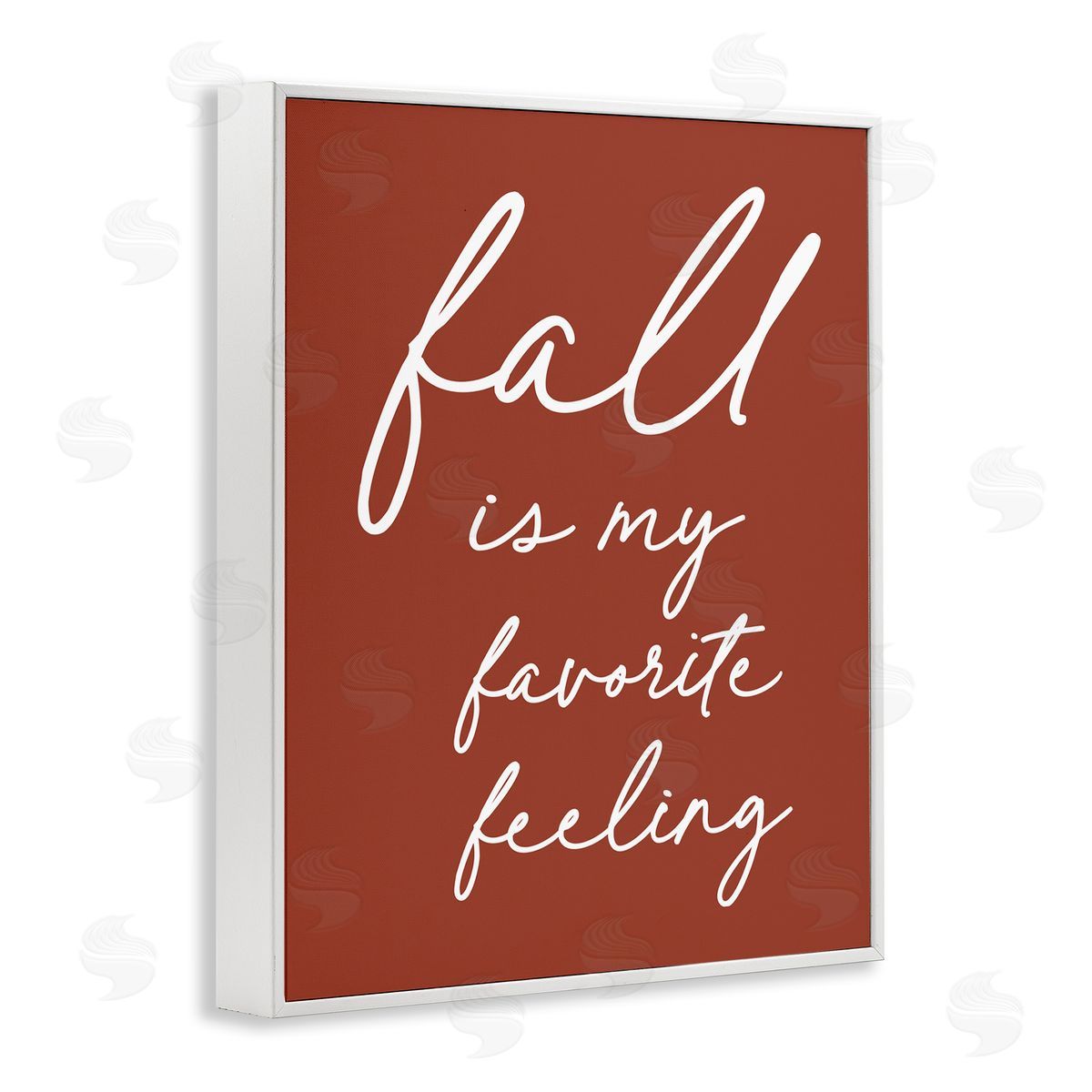 Lettered and Lined Fall Favorite Feeling Seasonal Autumn Calligraphy Phrase White Framed Giclee Wall Art Print