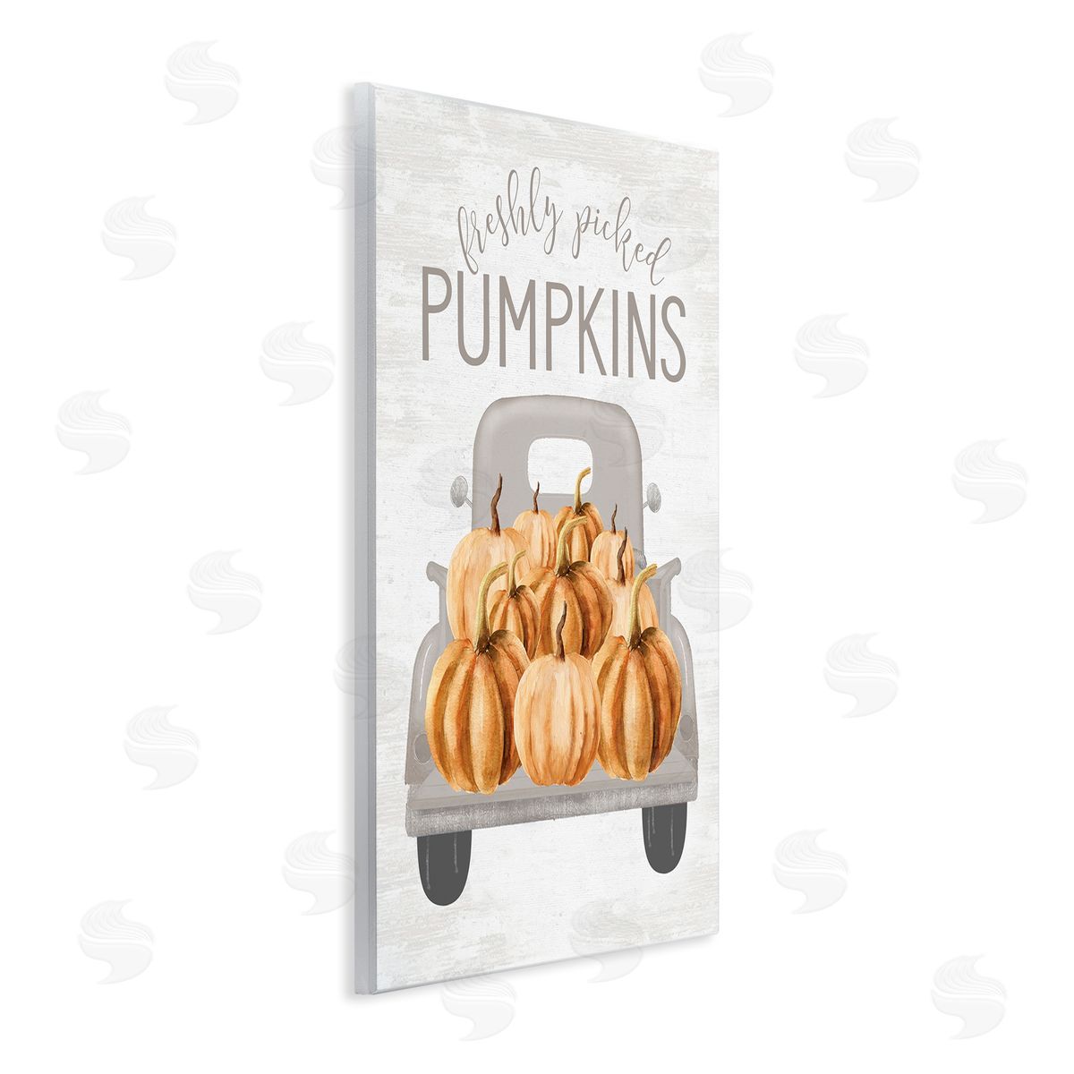Lettered and Lined Freshly Picked Pumpkins Rustic Harvest Signage Truck  Wall Plaque Art Print