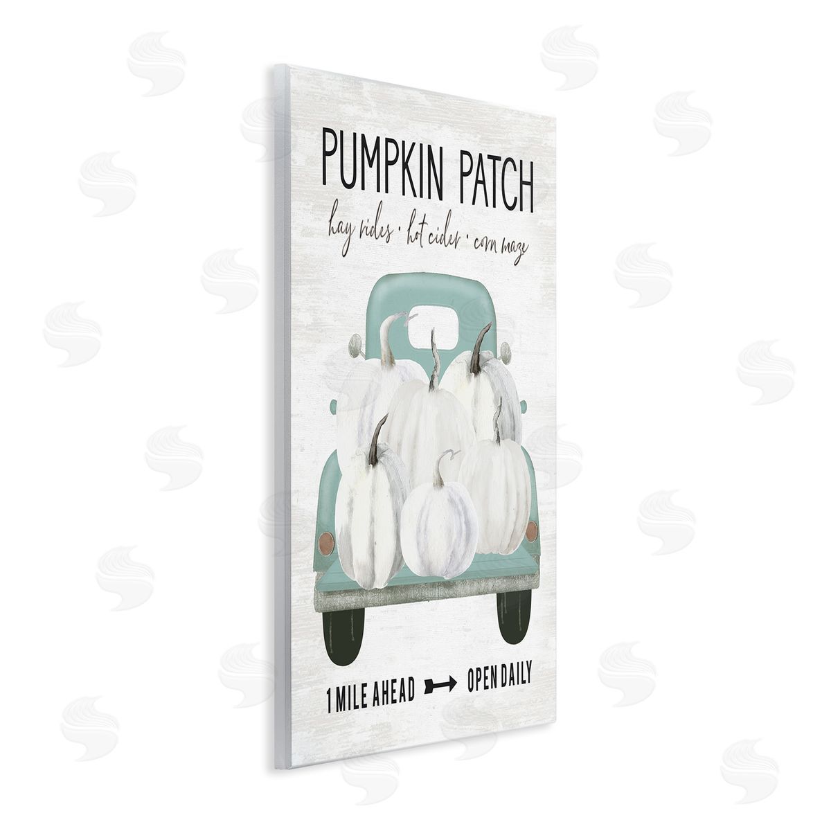 Lettered and Lined Pumpkin Patch Mile Ahead Sign Festive Seasonal Truck Wall Plaque Art Print