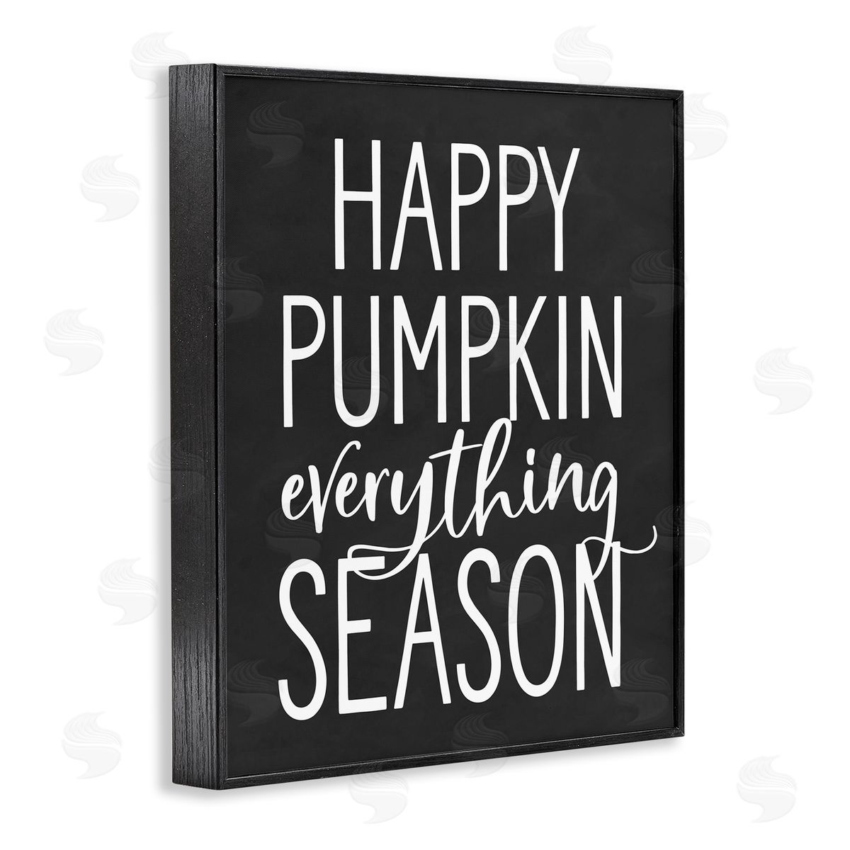 Lettered and Lined Pumpkin Everything Season Bold Black Autumn Sign  Black Framed Giclee Wall Art Print