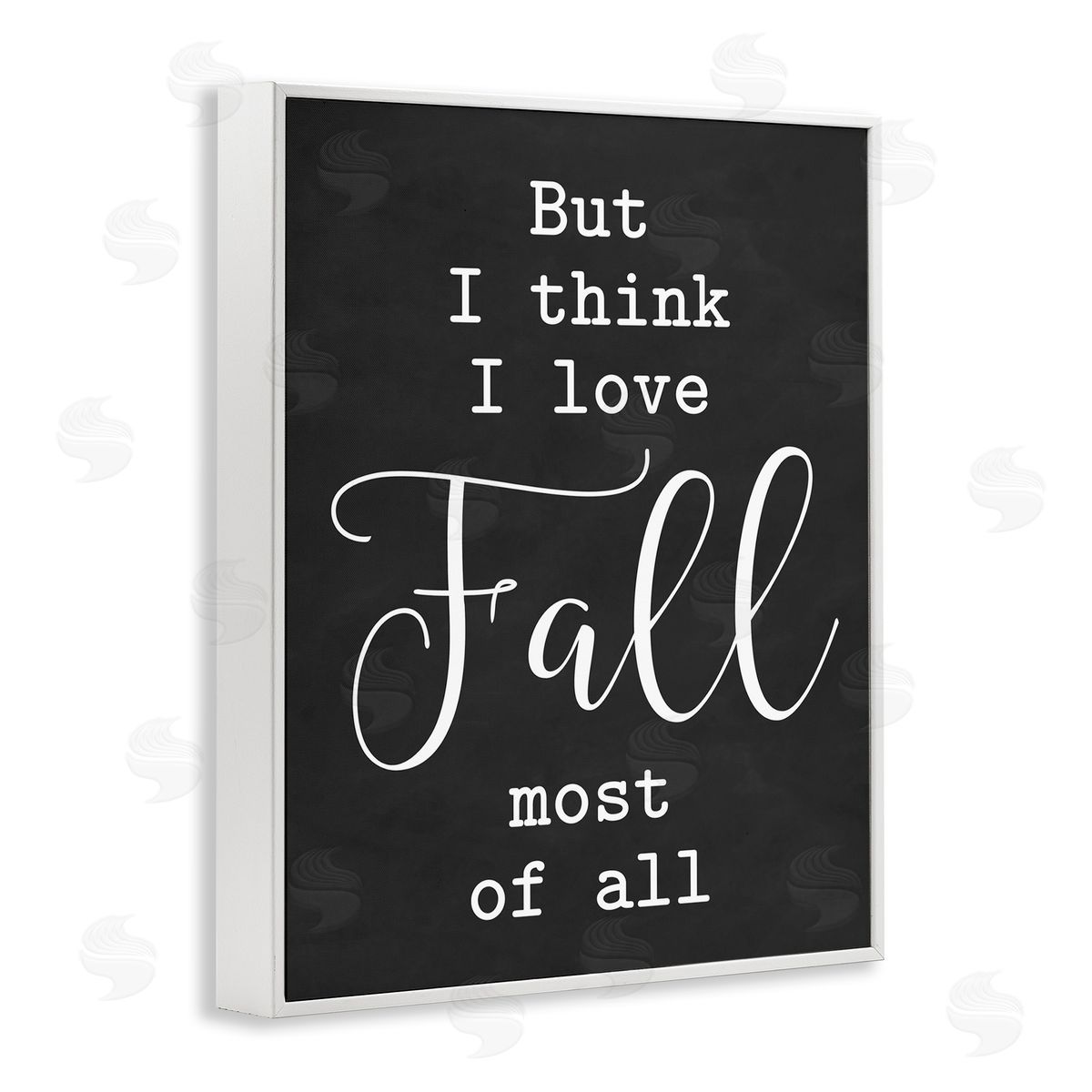 Lettered and Lined Love Fall Most Of All Seasonal Autumn Phrase  White Framed Giclee Wall Art Print