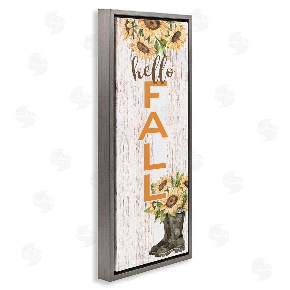 Susan Ball Hello Fall Vertical Typography Autumn Sunflower Blooms