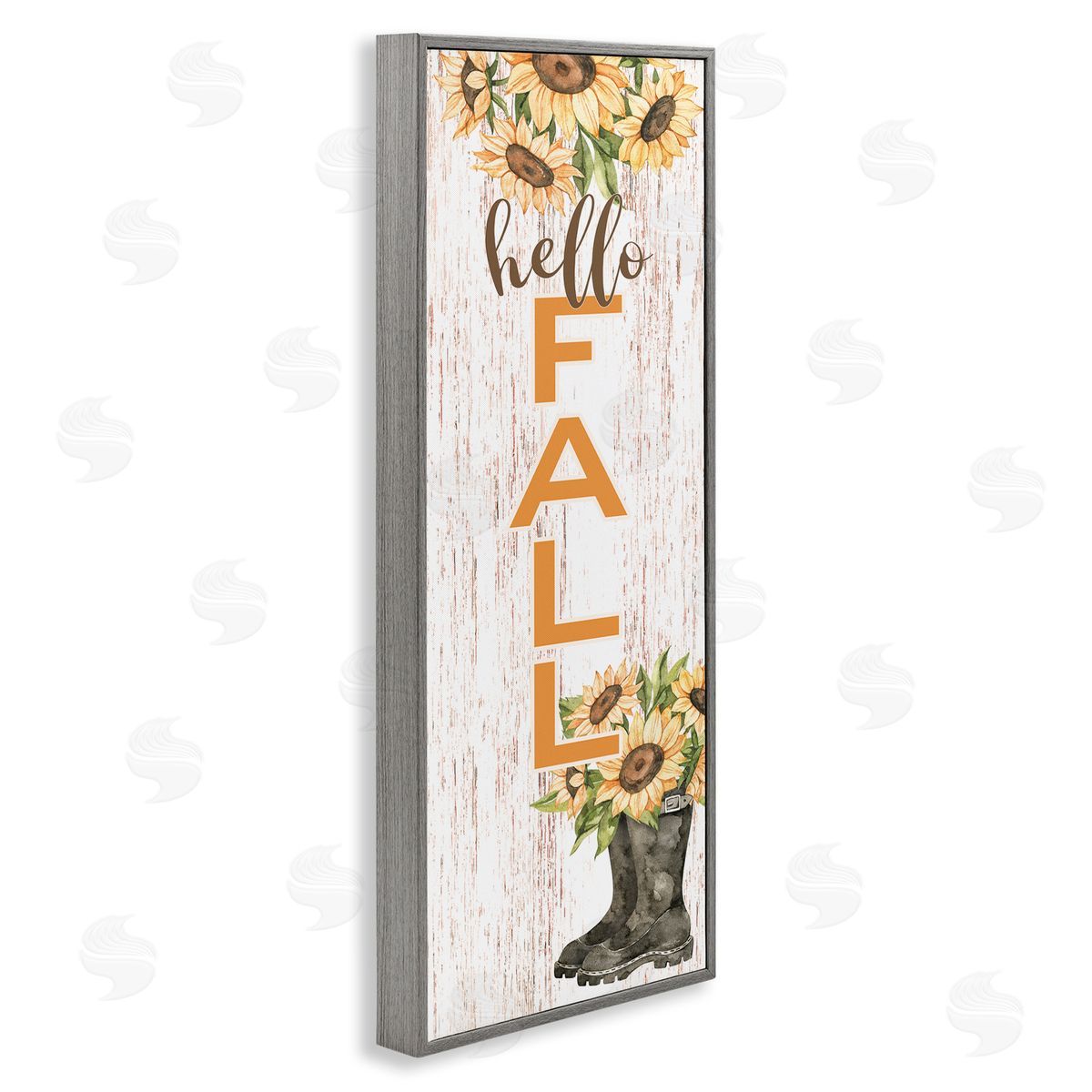 Susan Ball Hello Fall Vertical Typography Autumn Sunflower Blooms