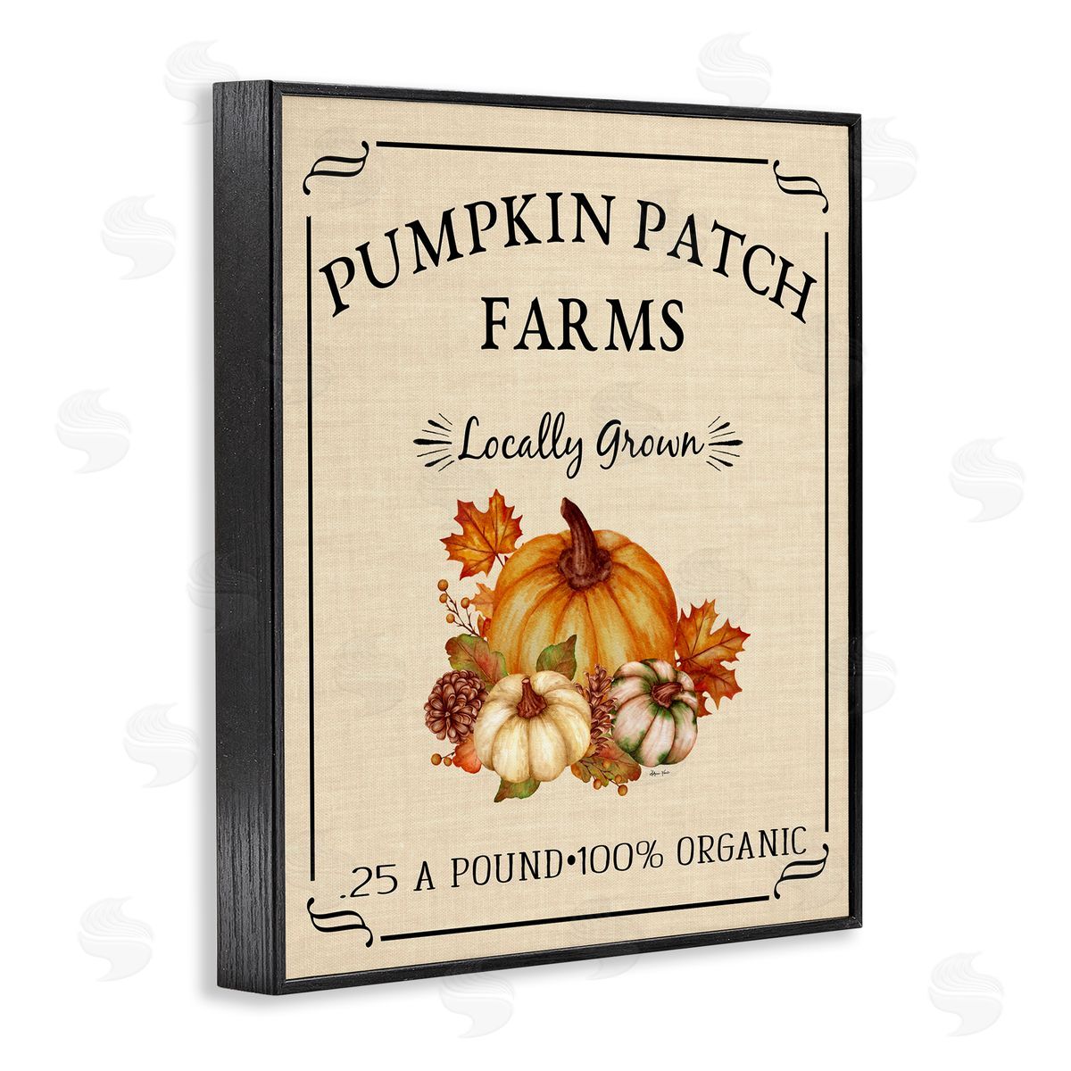 Sheri Hart Pumpkin Patch Farms Vintage Seasonal Autumn Sign  Black Framed Giclee Wall Art Print