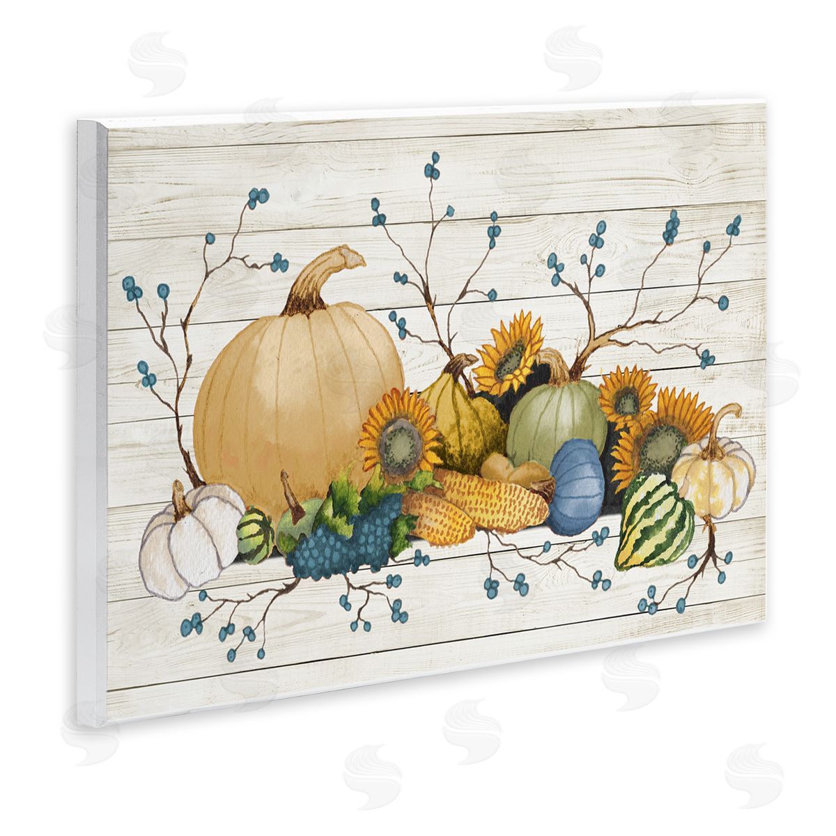 Elizabeth Medley Rustic Abundant Harvest Vegetables Fall Botanical Spread  Wall Plaque Art Print