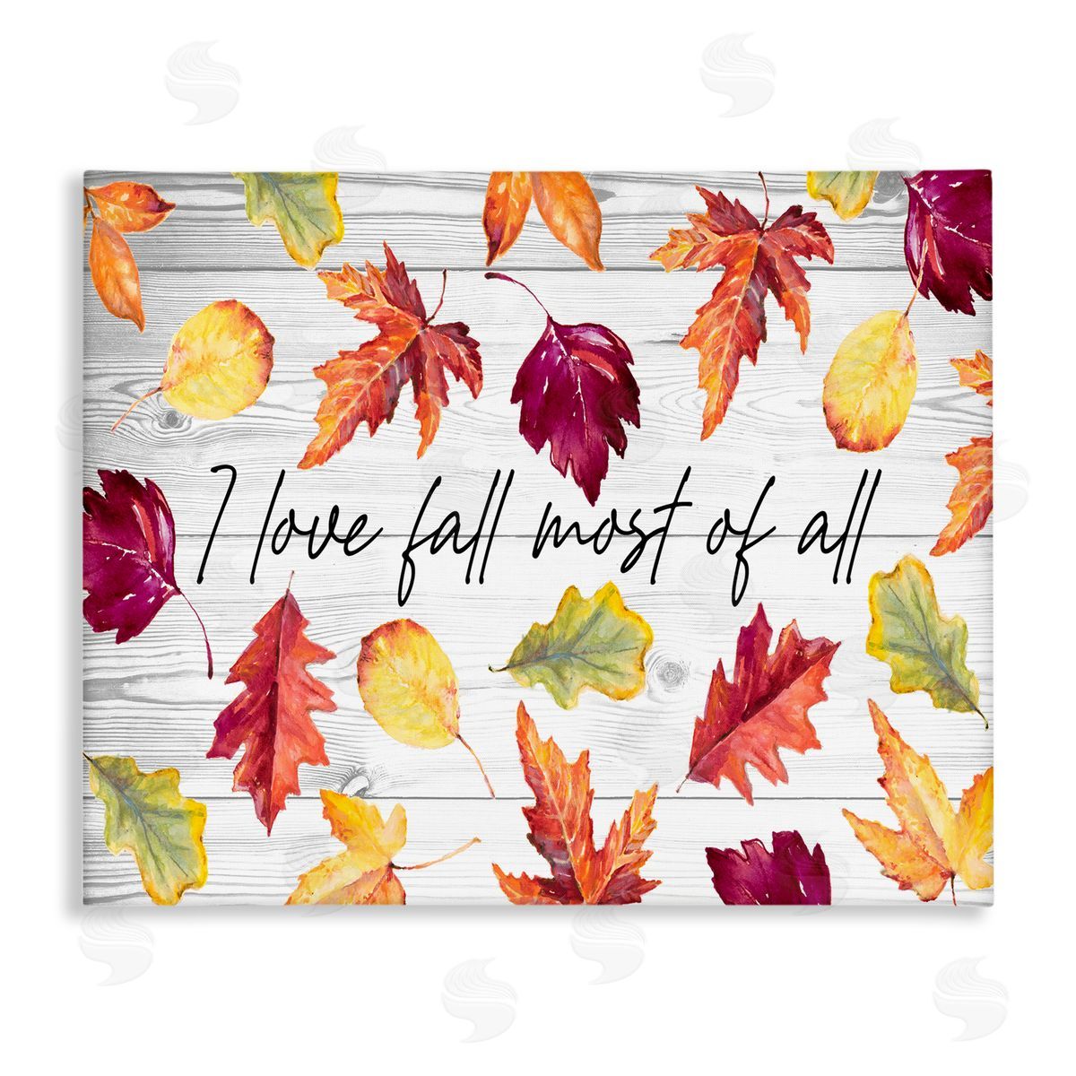Lanie Loreth Love Fall Most Of All Autumn Leaves Scattered  Stretched Canvas Wall Art Print