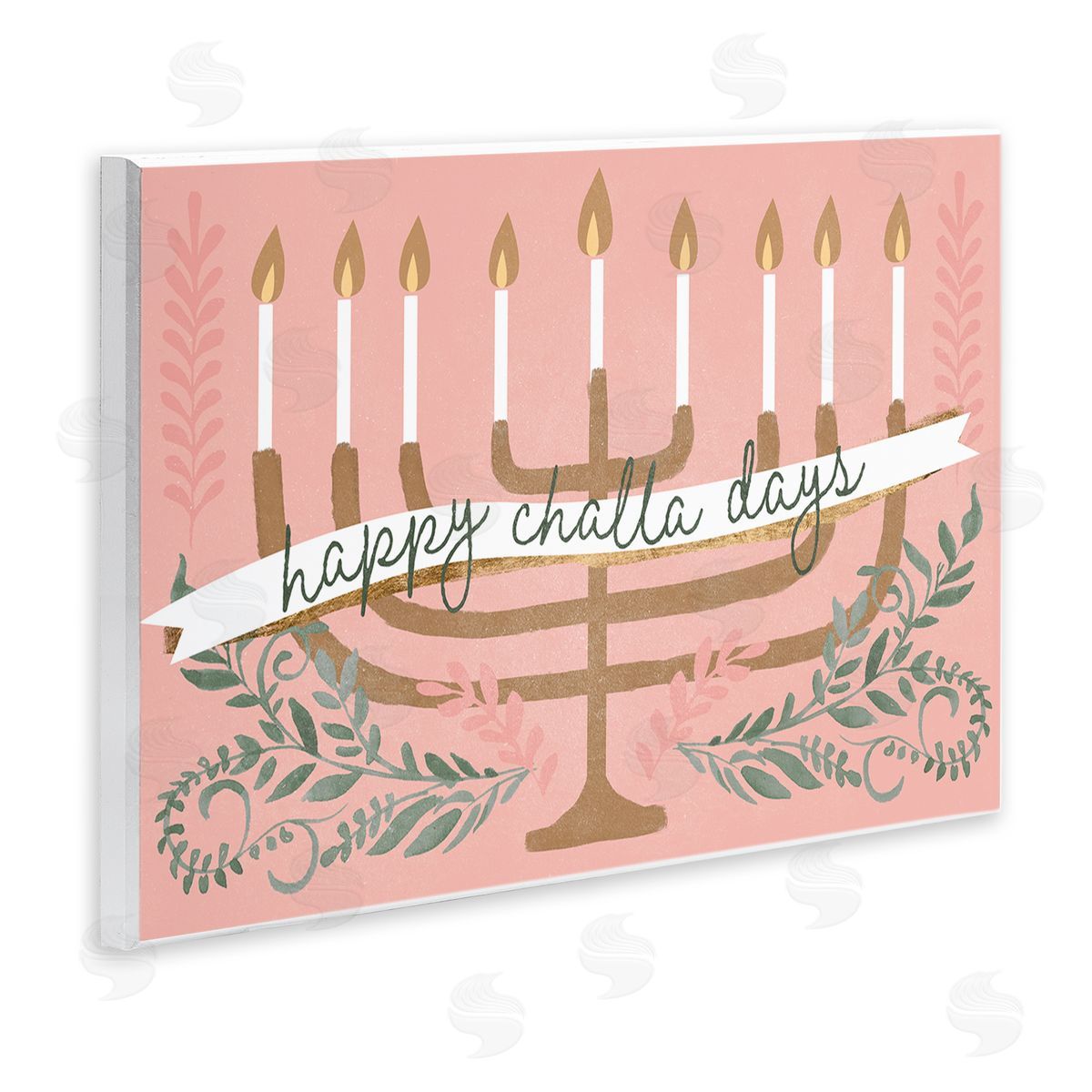 Jennifer Paxton Parker Happy Challa Days Charming Menorah Festive Botanicals Wall Plaque Art Print