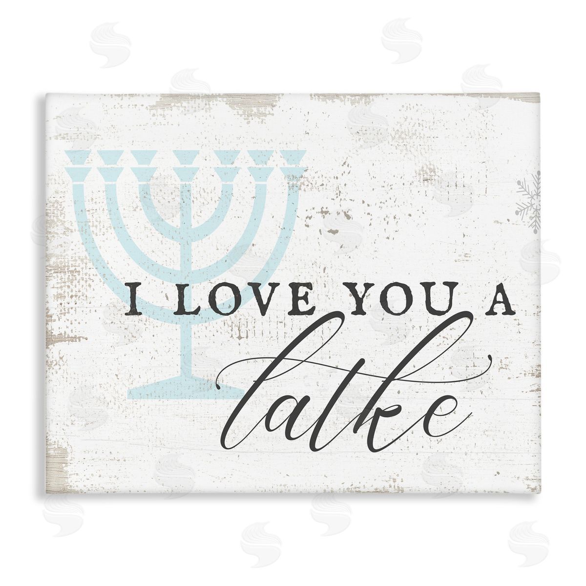 Stupell Studio Love You A Latke Clever Rustic Hanukkah Typography  Stretched Canvas Wall Art Print