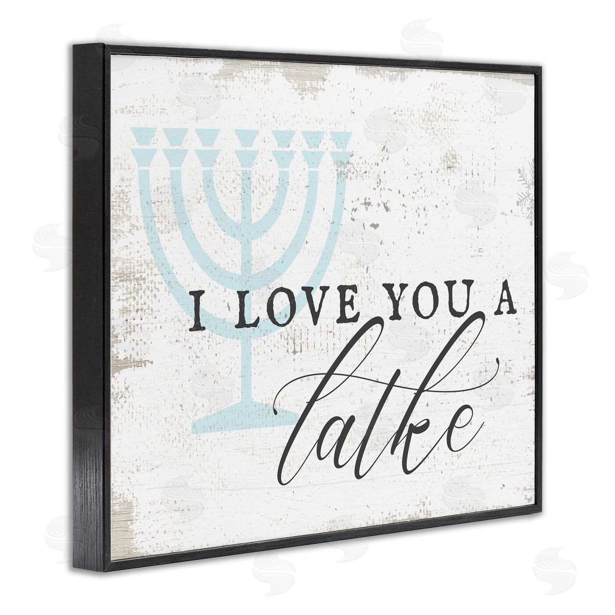 Stupell Studio Love You A Latke Clever Rustic Hanukkah Typography  Black Framed Giclee Wall Art Print