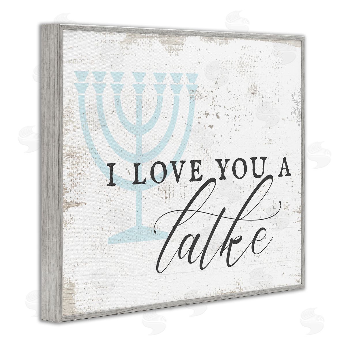 Stupell Studio Love You A Latke Clever Rustic Hanukkah Typography  Gray Framed Giclee Wall Art Print