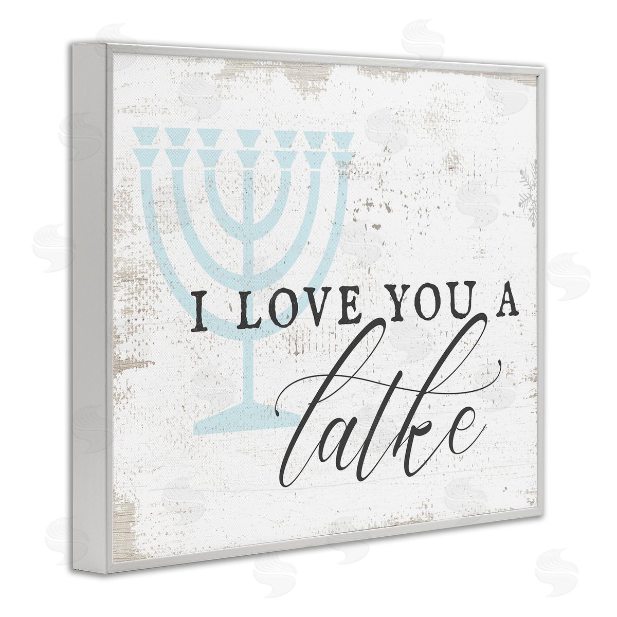Stupell Studio Love You A Latke Clever Rustic Hanukkah Typography  White Framed Giclee Wall Art Print