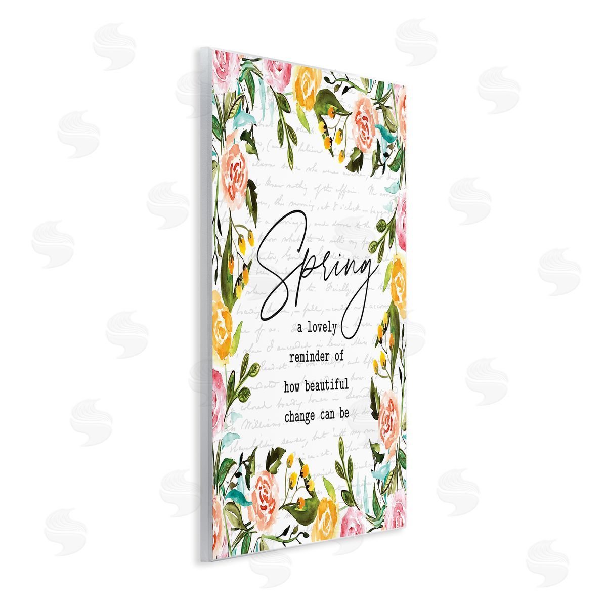 Lettered and Lined Cheerful Spring Typography Quote Floral Blossom  Wall Plaque Art Print