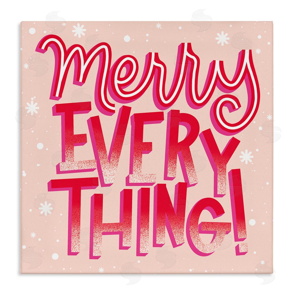Hey Bre! Creative Studio Merry Everything Festive Winter Holiday Patterned Typography  Stretched Canvas Wall Art Print