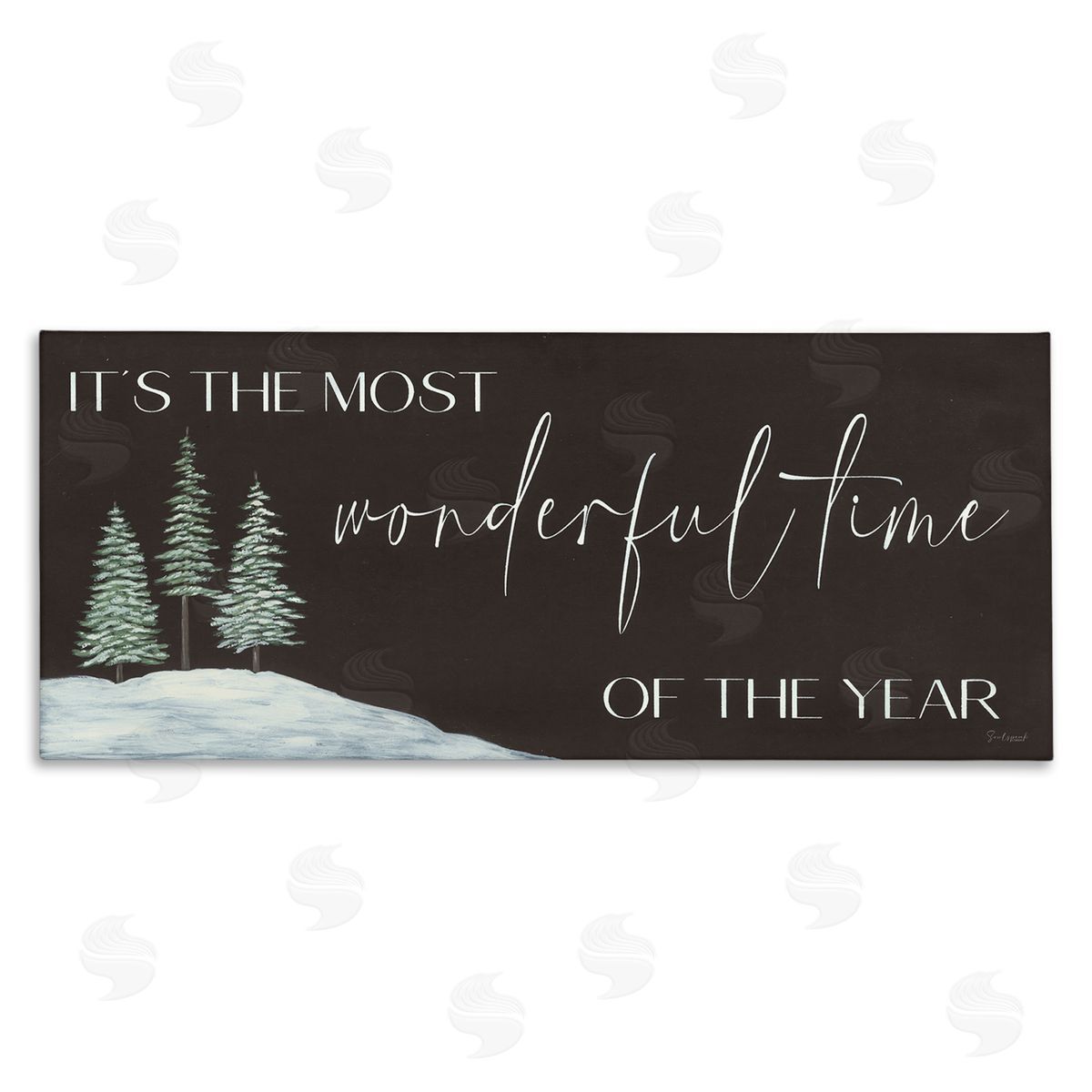 Most Wonderful Time Holiday Phrase Canvas Wall Art, Home Decor by Soulspeak & Sawdust