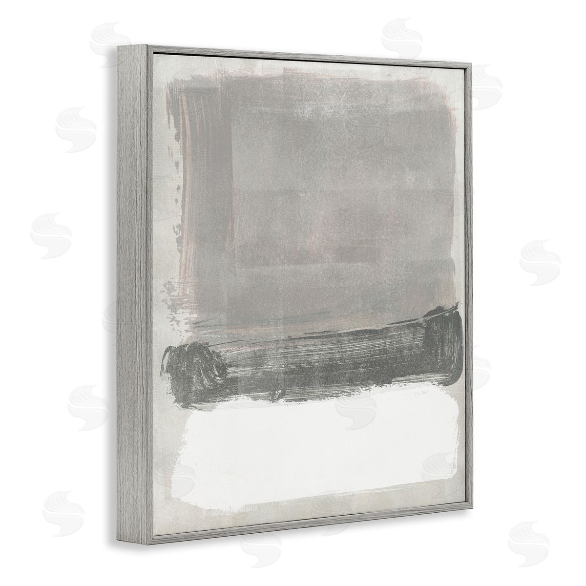 Jennifer Paxton Parker Blocked Neutral Tones Abstract Brushstrokes Shapes Gray Framed Giclee Wall Art Print