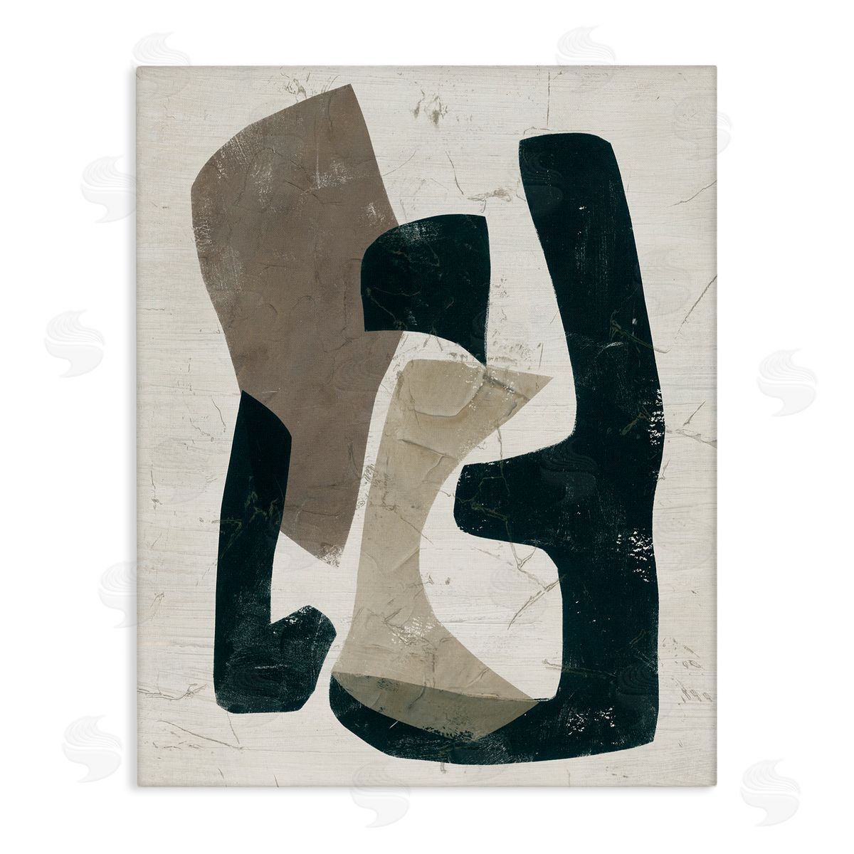 June Erica Vess Weathered Abstract Shapes Modern Geometric Neutral Tones Stretched Canvas Wall Art Print