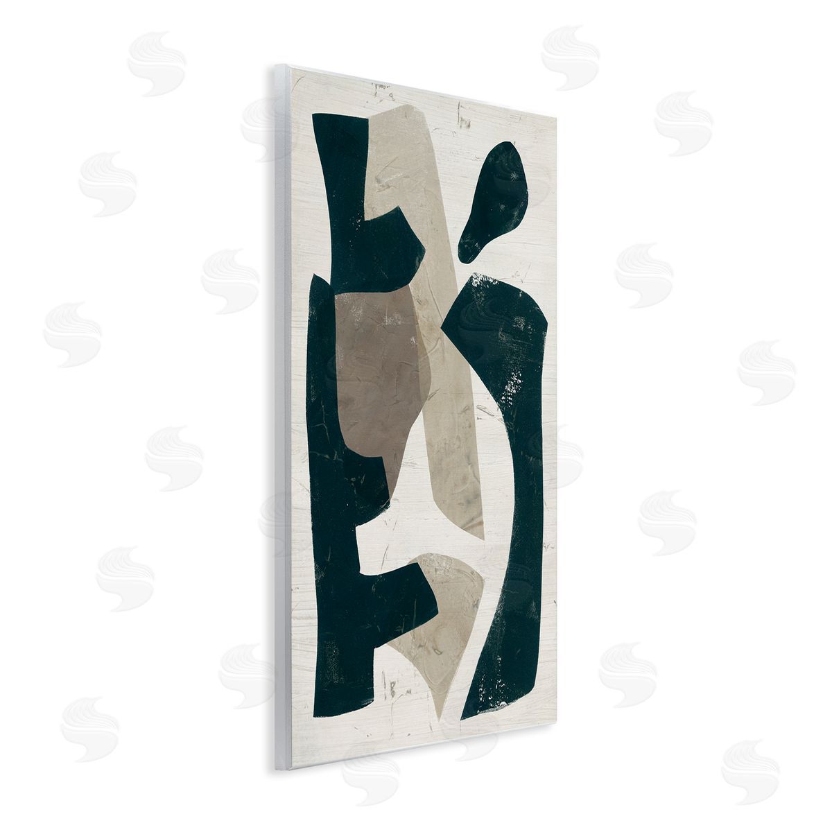 June Erica Vess Black & Brown Geometric Shapes Abstract Weathered Pattern  Wall Plaque Art Print
