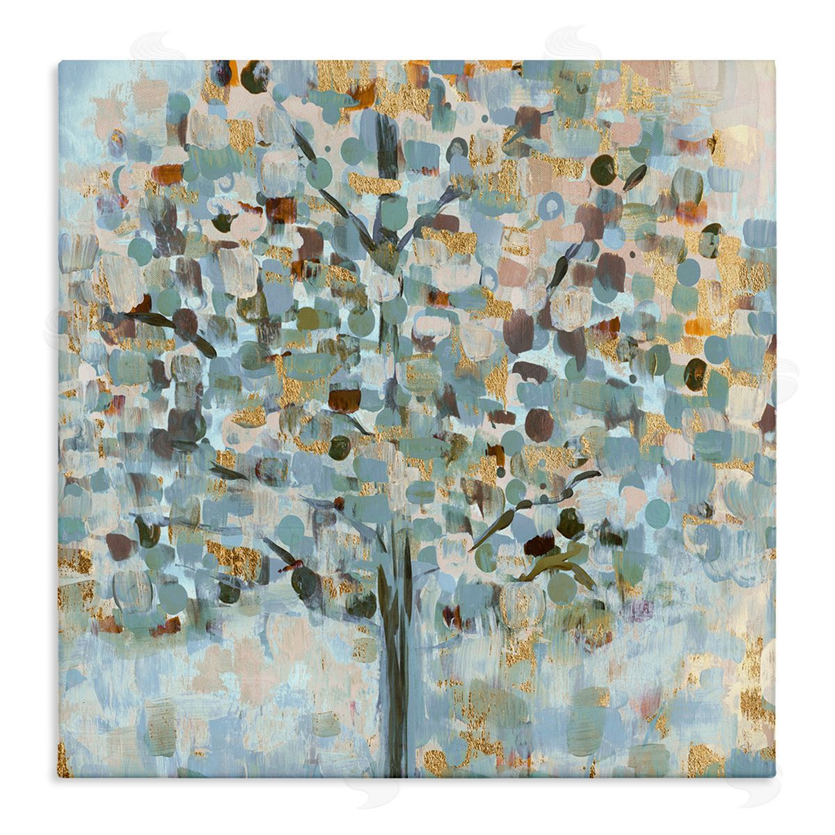 Susan Jill Abstract Speckled Tree Leaves Nature Painting Glam Detail Stretched Canvas Wall Art Print